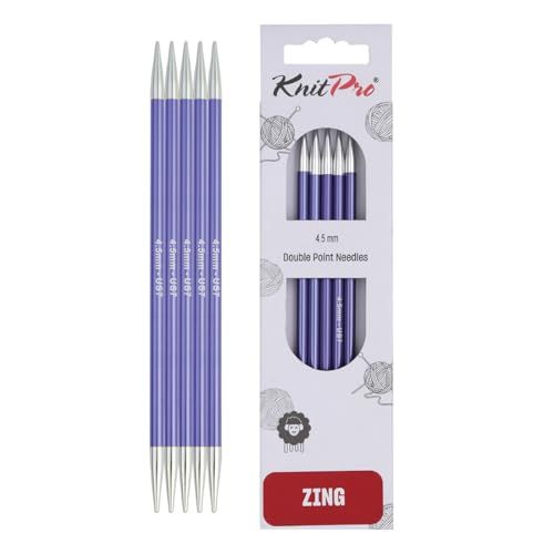 KnitPro K47010 Sokkennaalden, metaal, blauw, 15cm / 4,5mm