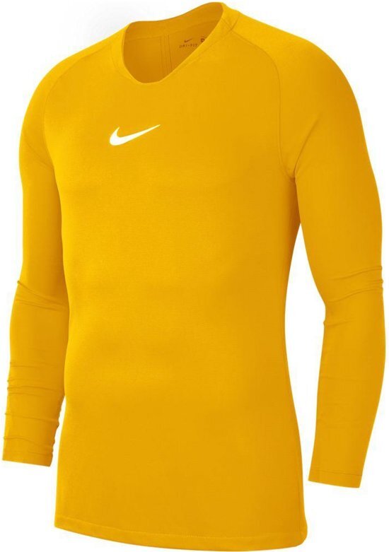 Nike Dry Park First Layer Longsleeve Shirt Sportshirt - Maat XS - Unisex - geel