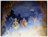 ArtPlaza Cheret - Musee Grevin, decoratieve panelen, hout, meerkleurig, 80 x 1,8 x 60 cm