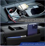 OEM Shenzhen Haorui Industrial Technology Co., Ltd. Openingen opvuller organizer voor autostoel - Premium lederen opbergdoos voor autostoel - Zwart