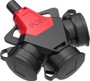 PC Electric 253711-sr 3-voudige koppeling Rubber 250 V Rood IP54