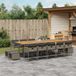 Maison Exclusive - Ensemble de jardin, 15 pièces, avec coussins, gris, en polyrotin