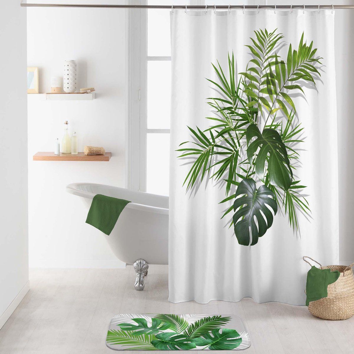 Livettti.NL Livetti.NL Livetti | Douchegordijn | Shower Curtain | 180x200 | Polyester | Inclusief Ringen | Amazonica | Wit, Groen