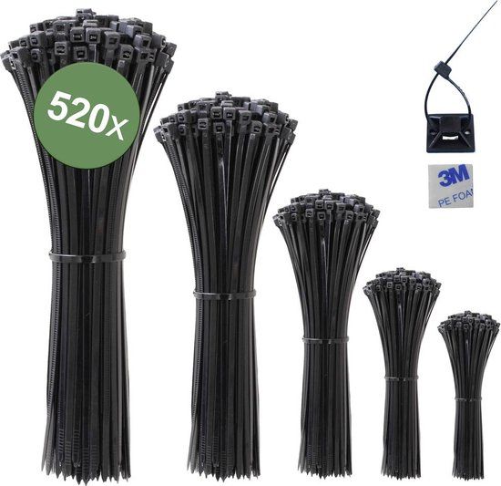 Quadrios 23CA239 Kabelbinder Zwart UV-stabiel - 520 stuks