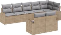 vidaXL Tuinbank Set 8-st Beige/Lichtgrijs Polywood