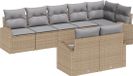 vidaXL Tuinbank Set 8-st Beige/Lichtgrijs Polywood