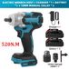 Batterie slagmoersleutel - 1/2" - 520 Nm - Motor zonder borstels - 18V - 2 batterijen - EU-lader