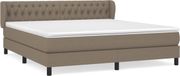 vidaXL Boxspringbed met matras, taupekleurig, 180x200 cm, met stoffen bekleding