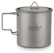 Merkloos Kookpot titanium campingpot - Ultralicht - Opvouwbare handgreep - Met deksel en opbergzak - Voor kamperen en picknick