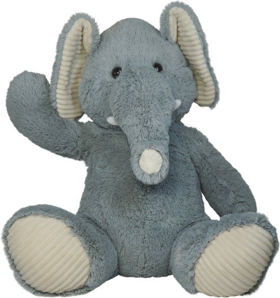 JollyPluche - Zachte Knuffel Olifant - Licht Grijs - 70 cm