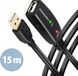 Axagon ADR-215 USB-kabel USB 2.0 USB-A bus, USB-A stekker 15 m Zwart