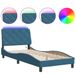 VidaXL Bedframe met LED, zonder matras, fluweel, blauw, 160x200 cm