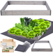 Modo24 ZP09 Carré Potager Surélevé En Escalier Modulable, Bois De Pin, Herbes/légumes, Jardin/terrasse/balcon, 9x60x120 Cm, Gris