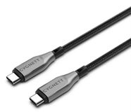 Cygnett Armoured gevlochten USB-C naar USB-C kabel - 1 meter - zwart