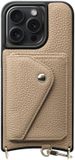 AVY Leren Hoesje Geschikt voor Apple iPhone 14 Pro | Met Magnetische Kaarthouder | Compatibel met MagSafe | Leather Case met Wallet | Beige