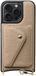 AVY Leren Hoesje Geschikt voor Apple iPhone 14 Pro | Met Magnetische Kaarthouder | Compatibel met MagSafe | Leather Case met Wallet | Beige