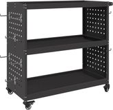 vidaXL Gereedschapswagen Zwart 75 x 35 x 73 cm Staal