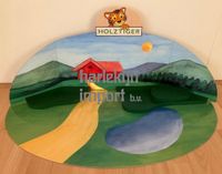 Holztiger display berglandschap houten speelgoed decoratie 75x40x30 cm meerkleurig