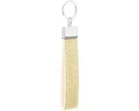 Depesche Vilten sleutelhanger met gegraveerde metalen gesp en iconische gouden zon print 16,8 x 3 x 0,5 cm, Meerkleurig