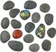 Merkloos Relaxdays Schilderstenen, platte decoratieve stenen, 2 kg, knutselstenen voor kinderen en volwassenen, 8-12 cm, donkergrijs