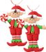 Merkloos / Sans marque Creation Gross Kersthanger/ornament - kerstelf - 2x st - kunststof - 11 cm