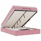 vidaXL Ottoman bed met matras 140x200cm fluweel roze