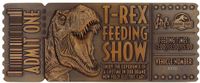 FaNaTik FaNaTtik Jurassic Park Feeding Show Collectible Metal Ticket and Stand