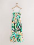 Next Dames Bandeau-jumpsuit met afneembare bandjes van linnenmix - Tall - Roze