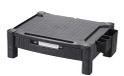 Q-Connect Monitorstandaard met lade, uittrekbare documentenlade en zij-organizer, kabelbeheer, anti-slip coating, zwart