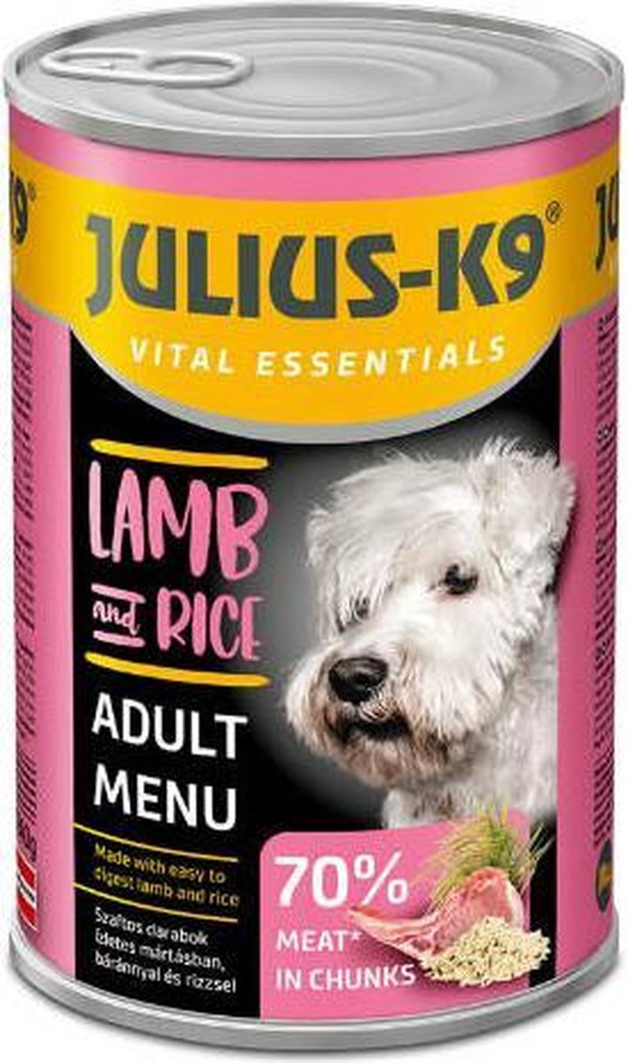JULIUS K9 Julius-K9 - Hondenvoer - Blikvoer - Natvoer - Adult - Lamb & rice - 8 x 1240g