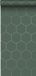 ESTAHome behang hexagon donkergroen en goud - 53 cm x 10.05 m