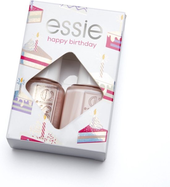 Essie gifts by nagellak giftset happy birthday - roze - glitter & glanzende nagellak - 2x 13.5 ml