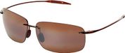Maui Jim Breakwall Rimless zonnebril in glanzend zwart gepolariseerd 422-02 63 Breakwall, Rootbes, 63/13/127