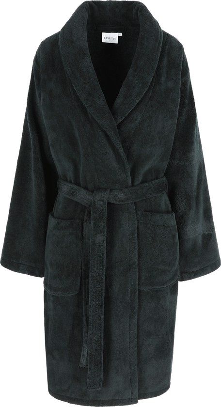 Casilin Teddy Badjas Unisex Fleece/Katoen Zwart Maat L