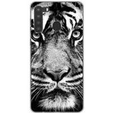 Samsung Galaxy A21 Tigre blanc et noir bedrukt siliconen hoesje