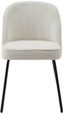 Vente-unique Set van 2 stoelen van ribfluweel en zwart metaal - Crèmewit - ALPALI