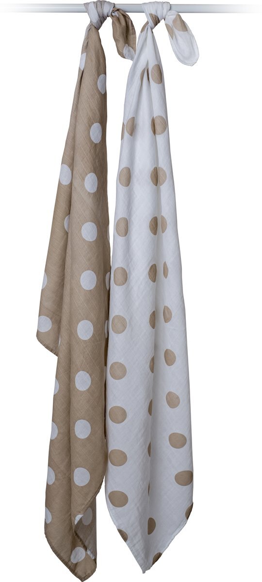 Lulujo swaddle 100 x 100 Beige Dots 2 pack