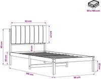 vidaXL Bedframe met gestoffeerd hoofdbord Naturel en donkergrijs