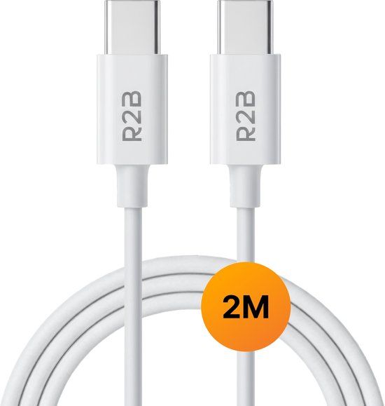 R2B USB-C naar USB-C Kabel - 2 Meter - Wit