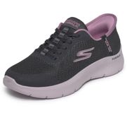 Skechers Go Walk Flex Grand Entry Sneakers voor dames, Zwarte rand van paars textiel, 41 EU