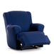 Eysa Bi-elastische bankhoes voor relaxstoel met voeten in blauw, design Harlem