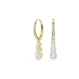 Swarovski Stilla Attract ringoorbellen, Ronde slijpvorm, Wit, Goudkleurige toplaag