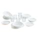 Arcopal Service de table complet blanc pour 6 personnes, set de 18 pièces avec 6 verres en verre, 26 cl, unique, 19 pièces