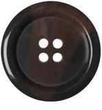 RAYHER Kunststofknopen van kunsthoorn, rond, 15 mm, met 4 gaten, ideaal voor jassen, jacks, vesten, lichtbruin, 12 stuks