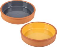 Urban Living Tapas/sauzen/hapjes serveer schaaltjes set - 2x stuks - terracotta - 16 x 4 cm