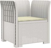 vidaXL Fauteuil met Kussen Rattan Look PP Wit
