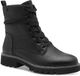 Jana Dames Enkellaarsje 8-25272-45 001 H-breedte Zwart Synthetisch Veters/Ritssluiting