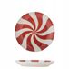 Bloomingville Plat de service en céramique 23 cm - Motif festif spirale rouge et blanc