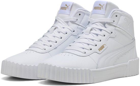 PUMA Carina 3.0 Mid Dames Sneakers - PUMA White-PUMA Gold - Maat 38