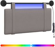 vidaXL Hangend hoofdbord Taupe Stof